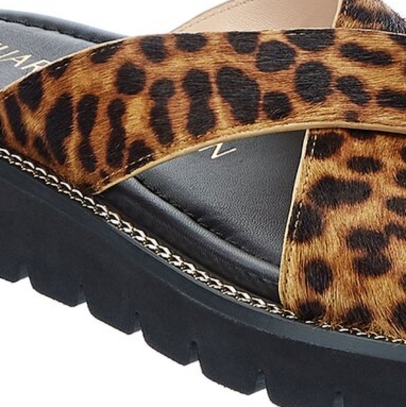 STUART WEITZMAN ROZA LIFT CHAIN HAIRCALF SANDAL - Picture 3 of 3